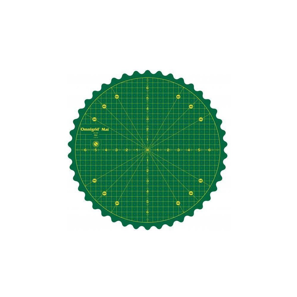 Omnigrid 14" 360 Rotating Cutting Mat: Flexible Quilting & Sewing Supplies, Vinyl Craft Mat, 16" Green