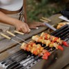 Unique Bargains Barbecue Skewers with Wood Handle Metal Flat Skewers for Grilling 20pcs 15"x0.16" - 4 of 4