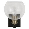 Uttermost Kent Edison 1-Light Wall Sconce – 9.25"H x 7"W Black & Antique Brass Glass Shade Classic Design - 4 of 4