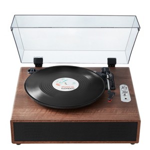 VEVOR Vinyl Record Player, 3-Speed, Belt Driven Turntable Player with Built-in 10W Stereo Speakers Magnetic Cartridge, Support 33/45/78 RPM, Brown - 1 of 4