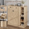 42''Tall Modern Shoe Storage Cabinet with Doors and Drawers,3 Adjustable Shelves and Stable Base,4 Tier Shoes Rack Organizer for Entryway,Front Door - 3 of 4