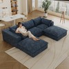 118.2" Corduroy Cloud Feather-filled U-Shaped Sectional Sofa with Deep Seat, Double-Layer Design, Removable Cushions, No Assembly, and DIY Combination - 2 of 4