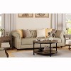 Coucheta 30.5/34.5" Round Coffee Table - 2-Tier Farmhouse Wood & Metal Design with Storage Shelf - 4 of 4