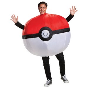 Disguise Adult Pokemon Inflatable Poke Ball Costume - Size One Size Fits Most - 1 of 2