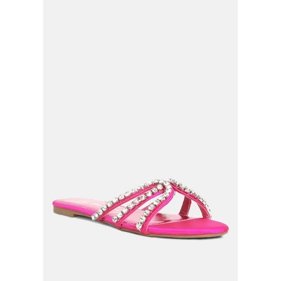 mezzie diamante embellished flat Womens sandals