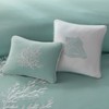 FONTOI Square Pillow with White Coral Motif, Decorative Bed Pillow for Home, Bedroom, Multicolor, 16"*5"*16" - 3 of 4