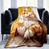Lomsoe Cute Orange Cat Print Flannel Blanket - All Seasons Soft and Warm Throw Blanket for Bed, Napping, Camping, Travel, Office - 4 of 4