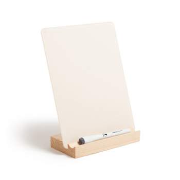 U Brands 8"x10" Acrylic Desktop Board With Wood Tray Base Cream
