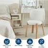 Cute Vanity Chair with Love Backrest, Modern Makeup Vanity Stool Teddy Fabric for Dressing - 4 of 4