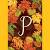 Fall Leaves Monogram Letter P Garden Flag Autumn 18" x 12.5" Briarwood Lane - 3 of 4