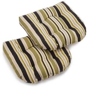 Blazing Needles, 19-inch U-Shaped Outdoor Spun Polyester Tufted Dining Chair Cushion (Set of 2) - 1 of 1