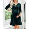 Women's Maternity Dress Velvet Retro V-Neck A-Line Dress Holiday Dress Evening Dress Wedding Guest - 3 of 4