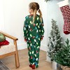 Christmas Matching Family Pajamas Set Reindeer Green Print PJS with Christmas Socks Green - 3 of 4
