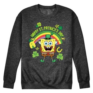Men's - SpongeBob Squarepants - Happy St. Patricks Day Graphic Fleece Sweatshirt - 1 of 4