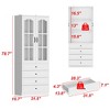 Famapy Modular Storage Cabinet Elegant White Pantry Bookshelf Multifunctional Tempered Glass Cabinet - 3 of 4