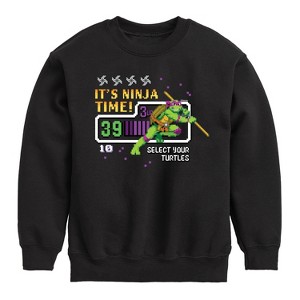 Boys' - Teenage Mutant Ninja Turtles - Its Ninja Time Donnie Graphic Long Sleeve Fleece Sweatshirt - 1 of 4