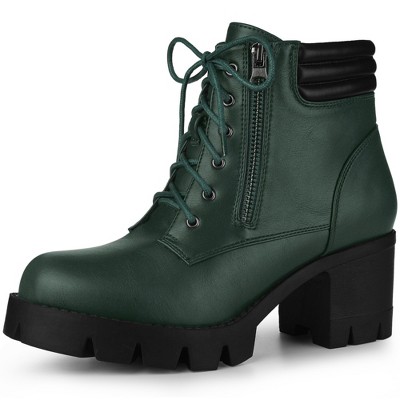 Dark green combat clearance boots