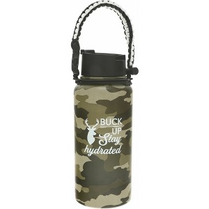 Pavilion Gift Company - Buck Up - 32 oz Stainless Steel Water Bottle with Paracord Survival Handle - Portable Drinkware - 1 of 4