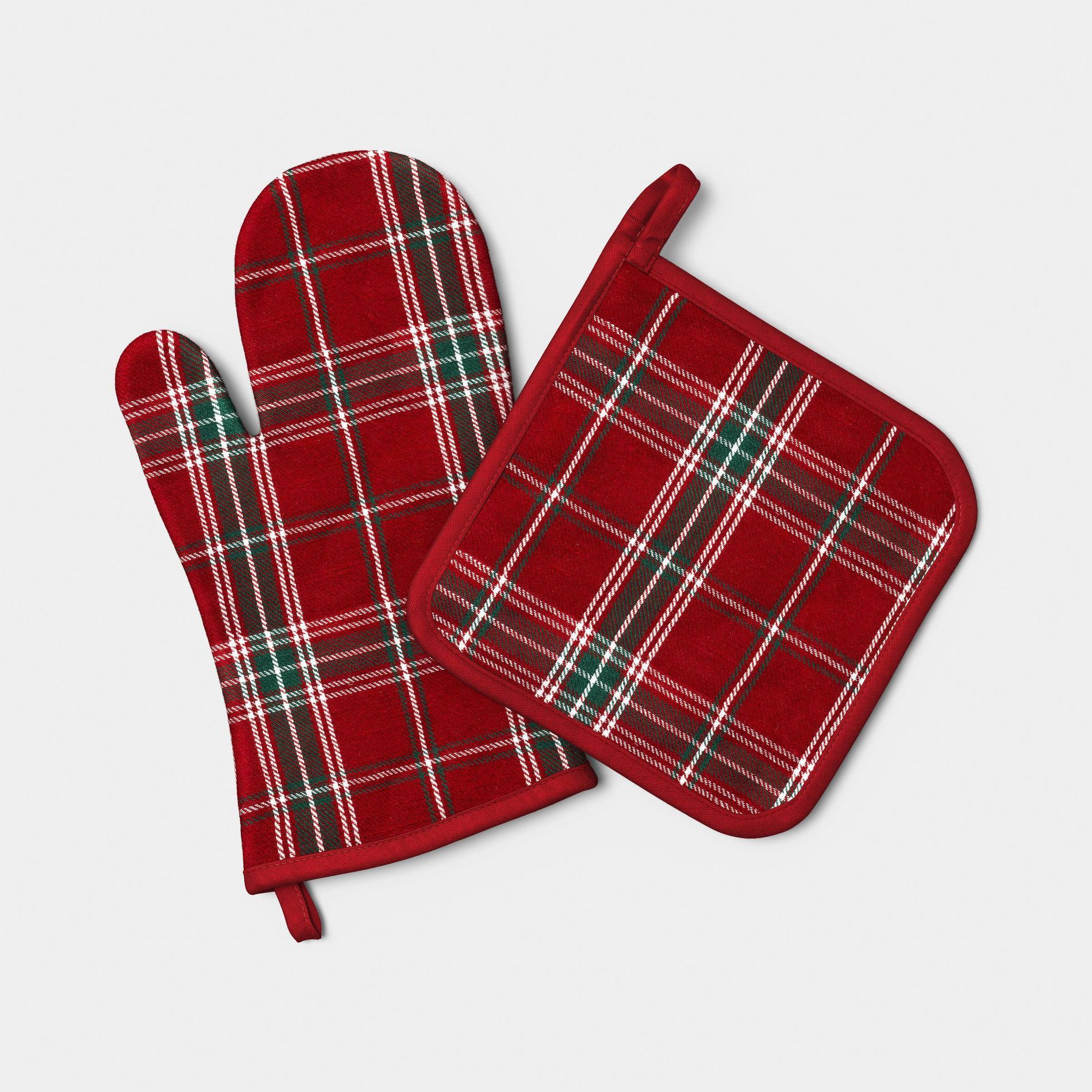 Oven Mitt and Pot Holder Red Plaid - Threshold™