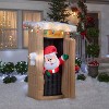 Gemmy Animated Christmas Airblown Inflatable Santa Coming out of the Outhouse w/Lights, 6 ft Tall - 2 of 2