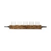 tagltd Sierra Wooden Glass Tealight Candle Holder 5 Candles, Tabletop Mantel Centerpiece Decorations, 26.77L x 3.54W x 4.72H inches - 2 of 3
