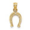 Black Bow Jewelry 14k Yellow Gold Horse Shoe Pendant, 9mm - 3 of 4
