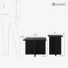 Stead Square Fluted Nesting Coffee Table - 2 Piece Coffee Table Set - Solid Wood Base and Oak Veneer Top (Black) - 2 of 4
