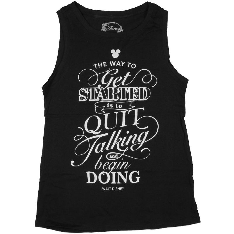 Disney Juniors The Way To Get Started Walt Disney Quote Muscle Tank, 1 of 4