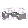 vidaXL 12 Piece Patio Sofa Set with Cushions Black and Cream Poly Rattan - With Table - 3 of 4