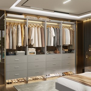 Aheaplus 24'' Freestanding Closet Organizer System with Hanging Rods and Drawers - 1 of 4