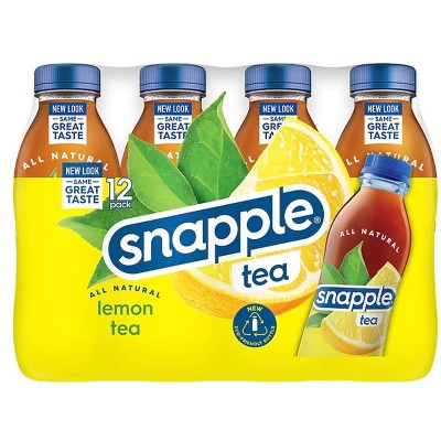 Snapple Lemon All Natural Iced Tea Gluten Free 16 Fl Oz 100% Recycled Plastic Bottle 24 Pack