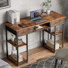 NicBex Home Office Desk 47.2" L Morden Writing Desk with 2 Drawers, 5 Open Storage Shelves, Wooden Desktop and Metal Legs for Study and Work - 3 of 4