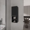 SEVOBAL Bathroom Storage Cabinets Medicine Cabinet Single Door with Interior and Open Shelves for Bathroom, Black, 10.04"*11.81"*32.17" - 4 of 4