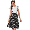 Allegra K Women's Vintage Polka Dots Midi Floral Suspender Skirt - 2 of 4