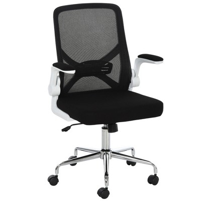 Vinsetto High Back Executive Mesh Office Chair with Folding Backrest, Flip-up Armrest, Ergonomic Design & Easy Adjustable Height - Black