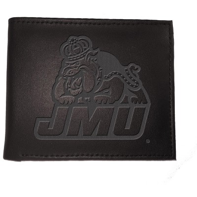 Evergreen NCAA James Madison Dukes Black Leather Bifold Wallet Officially Licensed with Gift Box