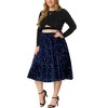 Agnes Orinda Women's Plus Size Outfits Velvet A Line Knee Length Star Flare Skirt - 2 of 4