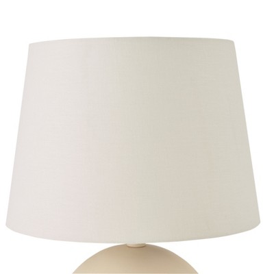 Off-White 18" Round Metal Table Lamp with Empire Shade