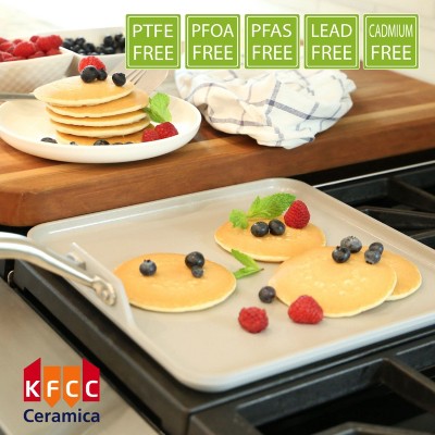 11" Gray Ceramic Nonstick Square Griddle Pan
