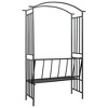 vidaXL Garden Arch with Bench in Black | Sturdy Iron Construction | Weather-Resistant | Elegant Addition to Garden, Patio, Terrace - 4 of 4