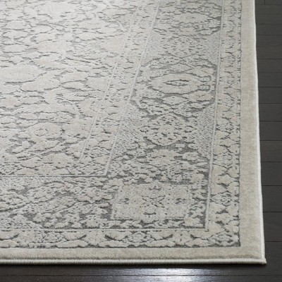 Dark Grey and Cream Hand-knotted Synthetic Area Rug 3' x 5'