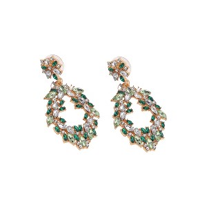 SOHI Women's Green Wreath Drop Earrings - 1 of 3