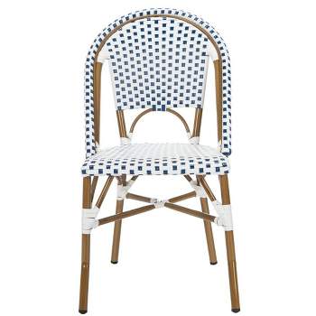 Salcha Indoor Outdoor French Bistro Side Chair (Set Of 2) - Blue/White - Safavieh.