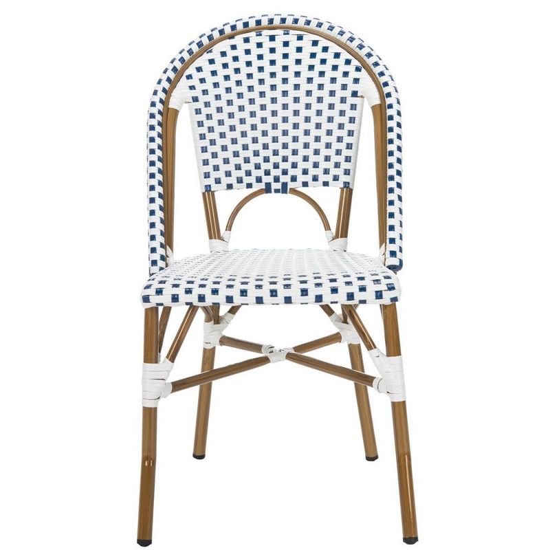 Salcha Indoor Outdoor French Bistro Side Chair (Set Of 2) - Blue/White - Safavieh., 1 of 10