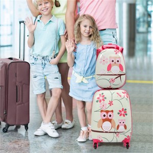 BEAFUP 2 PCS Kids Luggage Set, 12" Backpack and 16" Spinner Case with 4 Universal Wheels, Suitcase for Boys Girls with Animal Patterns - 1 of 4