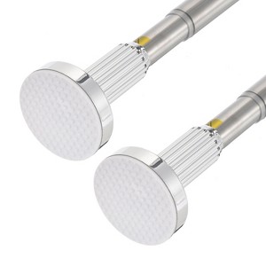 Unique Bargains Carbon Steel No Drilling Adjustable Tension Shower Curtain Rod 2 Pcs - 1 of 4