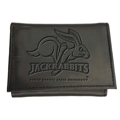Evergreen NCAA South Dakota State Jackrabbits Black Leather Trifold Wallet Officially Licensed with Gift Box