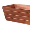 Royal Hampton Rectangular Metal Flower Planter Box with Embossed Line Design, Large Size - 4 of 4