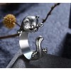 Kitty Cat Wrap Ring for Women Red Cz Eyes Sterling Silver Ginger Lyne Collection - 2 of 4