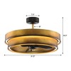 Perimost 31.5" Vintage Copper LED Fandeliers with Remote and Lights - 3 of 4